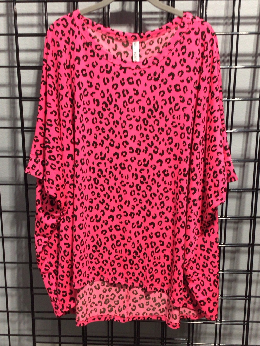 Bright Hot Pink Leopard Print Tunic Top